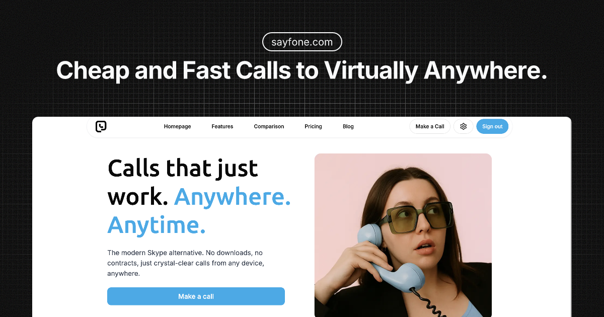 Sayfone screenshot 1
